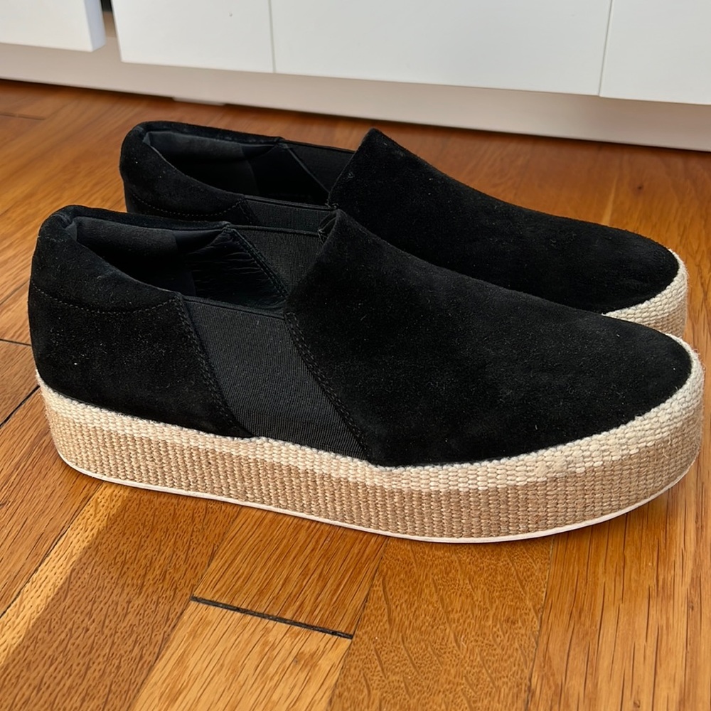 Vince Black Suede Slide On Sneakers